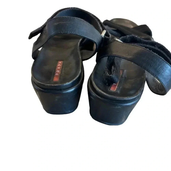 Prada Black Leather Sandals - Iconic Vintage Find - Picture 4 of 5